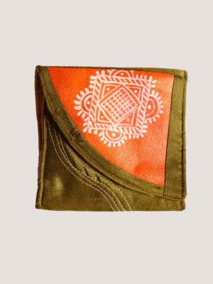 Kolam on Olive-green and Orange