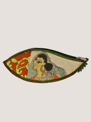 Fish-shaped Madhubani Pouch