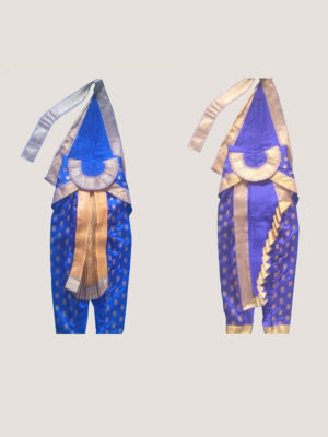 Kanjiwaram Ink-Blue Bharatnatyam Costume