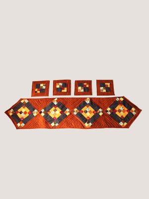 Mahogany Center piece with 4 coasters